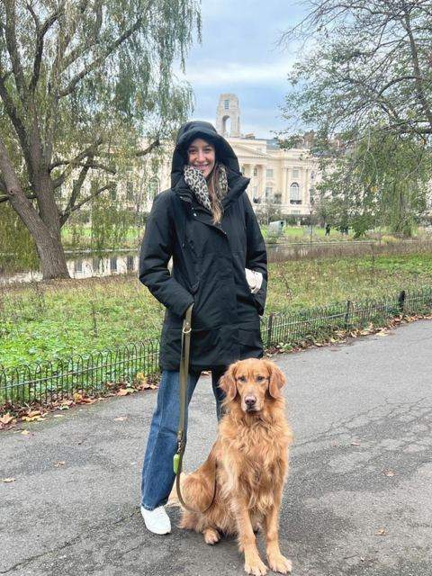 Kat with a Golden Retriever in Regent's Park, London — Paws & Quarters professional dog sitters, United Kingdom